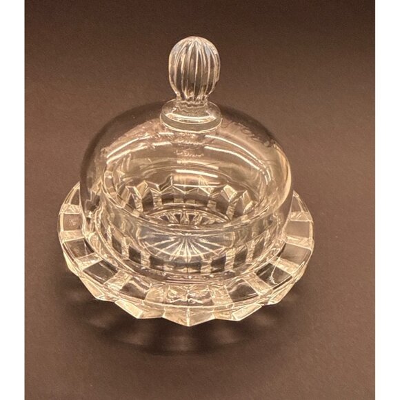Mikasa Salina clear crystal individual round covered condiment cloche or butter - Picture 10 of 10
